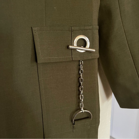 Simonett | Dark Army Green Pull Chain Blazer Jacket Size: medium - Picture 5 of 7